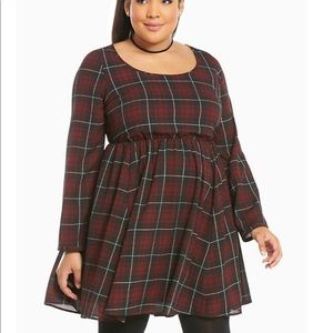 Plaid Crossback Skater Dress